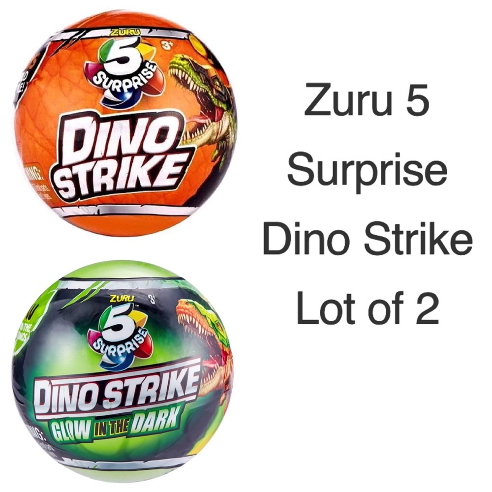 🆕Zuru 5 Surprise Dino Strike Mystery Battling Collectible & Glow in Dark Dino